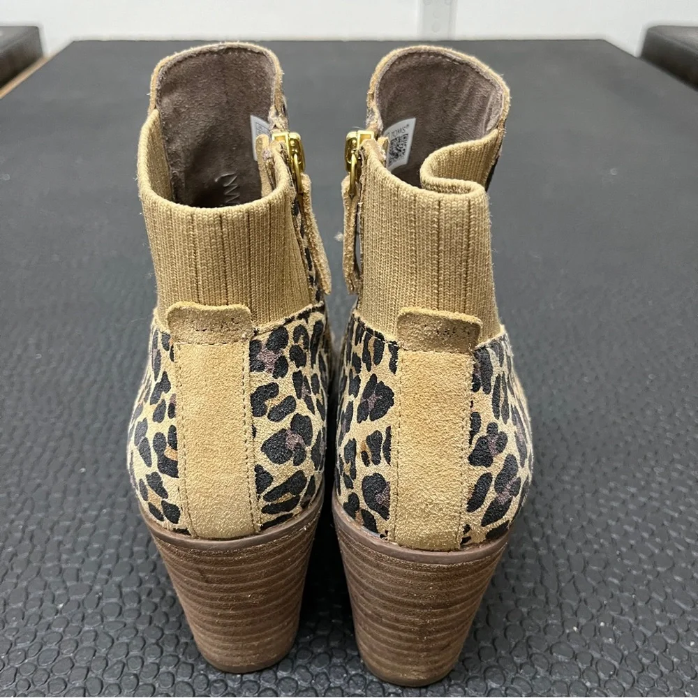 Toms Leopard print Sadie wedge boot, size 8.5, EUC - Picture 3 of 10